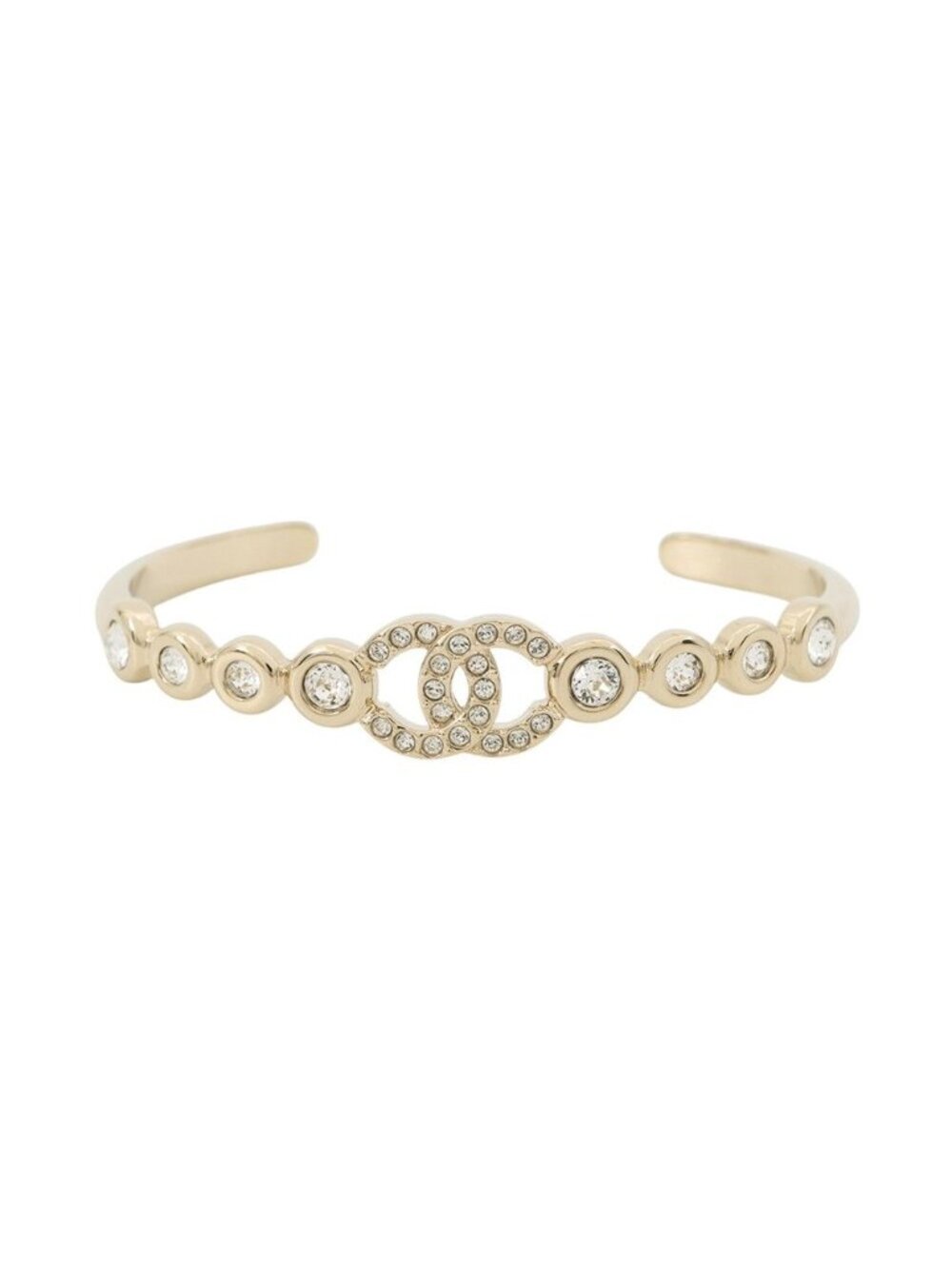 Chanel Bangle CC Logo Rhinestone M Bracelet